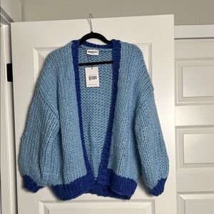 Princess Polly Two-Tone Blue Knit Cardigan